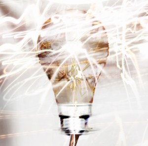 Bulb Surrounded by Light Trails