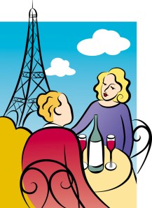 Paris, cafe, eiffel tower