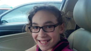 Kayla's first set of glasses before the dogs ate them