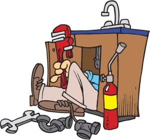 plumber under sink